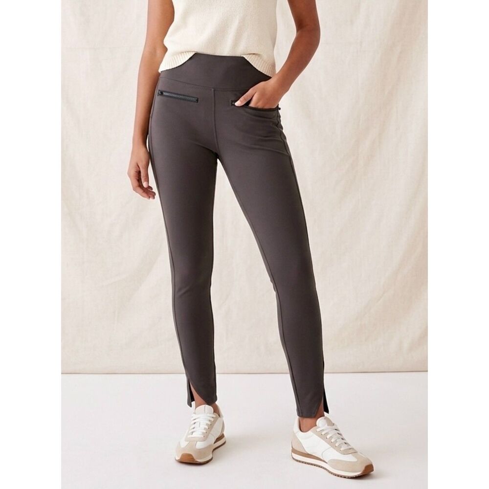 Athleta Dark Olive Brown Zipper Pocket Utility Skinny Pants Leggings